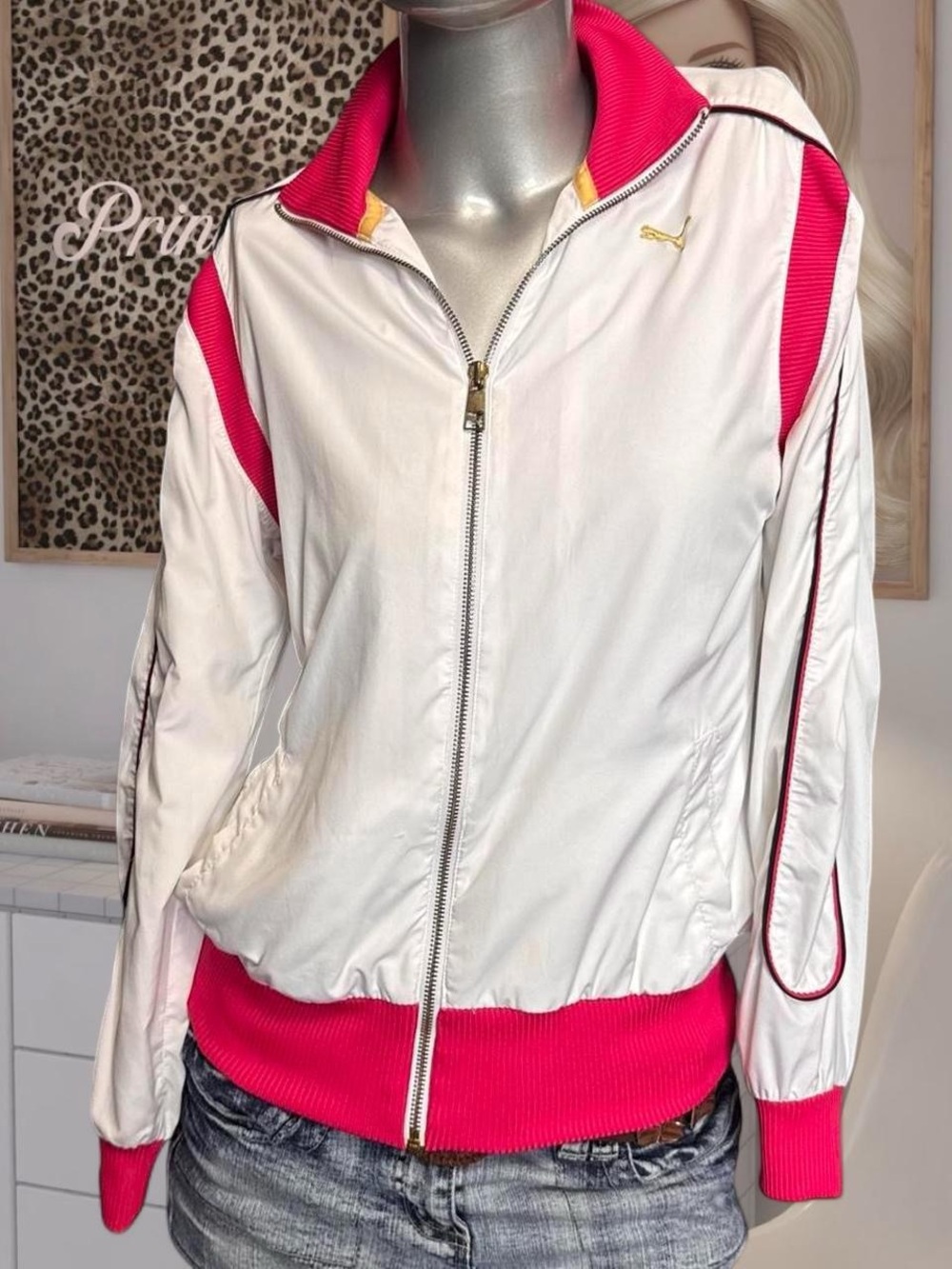 Puma Pink/White Sporty Track Jacket